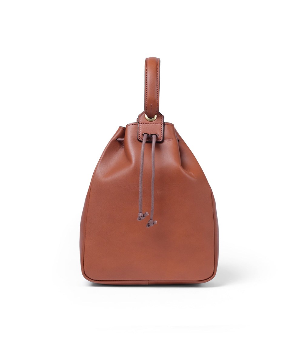 シルバーレイククラブ オイルレザー 巾着ショルダーバッグ 2WAY