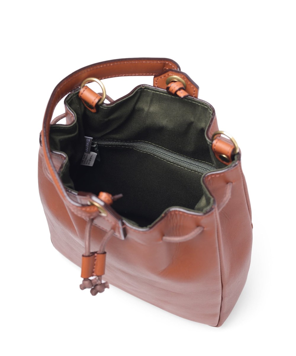 シルバーレイククラブ オイルレザー 巾着ショルダーバッグ 2WAY