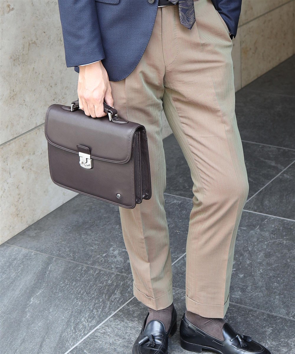 ミラ・ショーン クレスタ レザービジネスバッグ カブセ B5