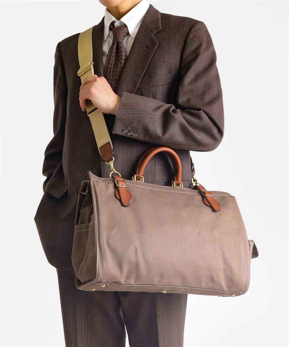 シルバーレイククラブ ヘリンボーン ボストンバッグ 45cm