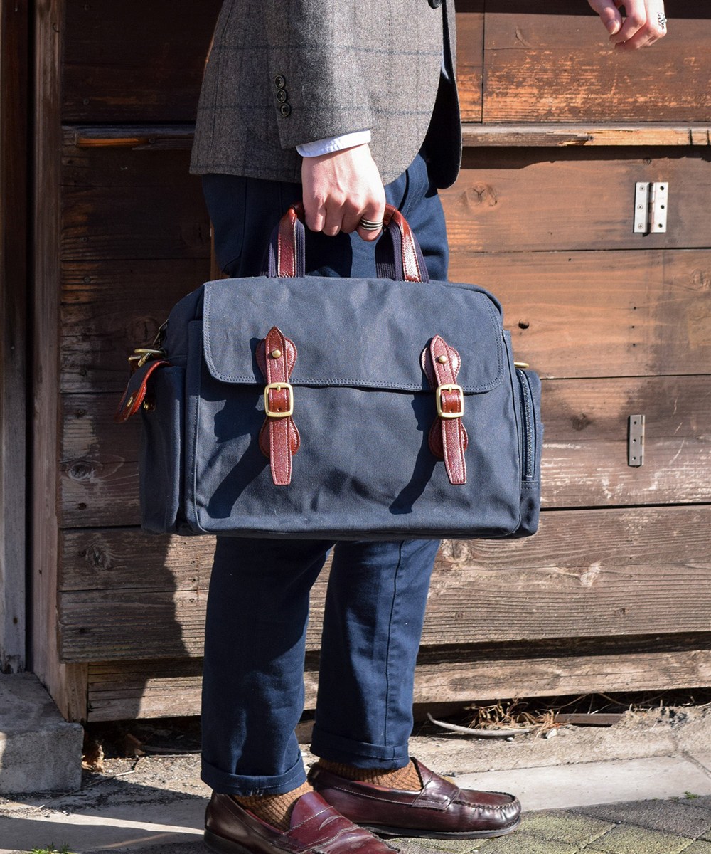 シルバーレイククラブ 9号帆布ネイビー ボストンバッグ 36cm