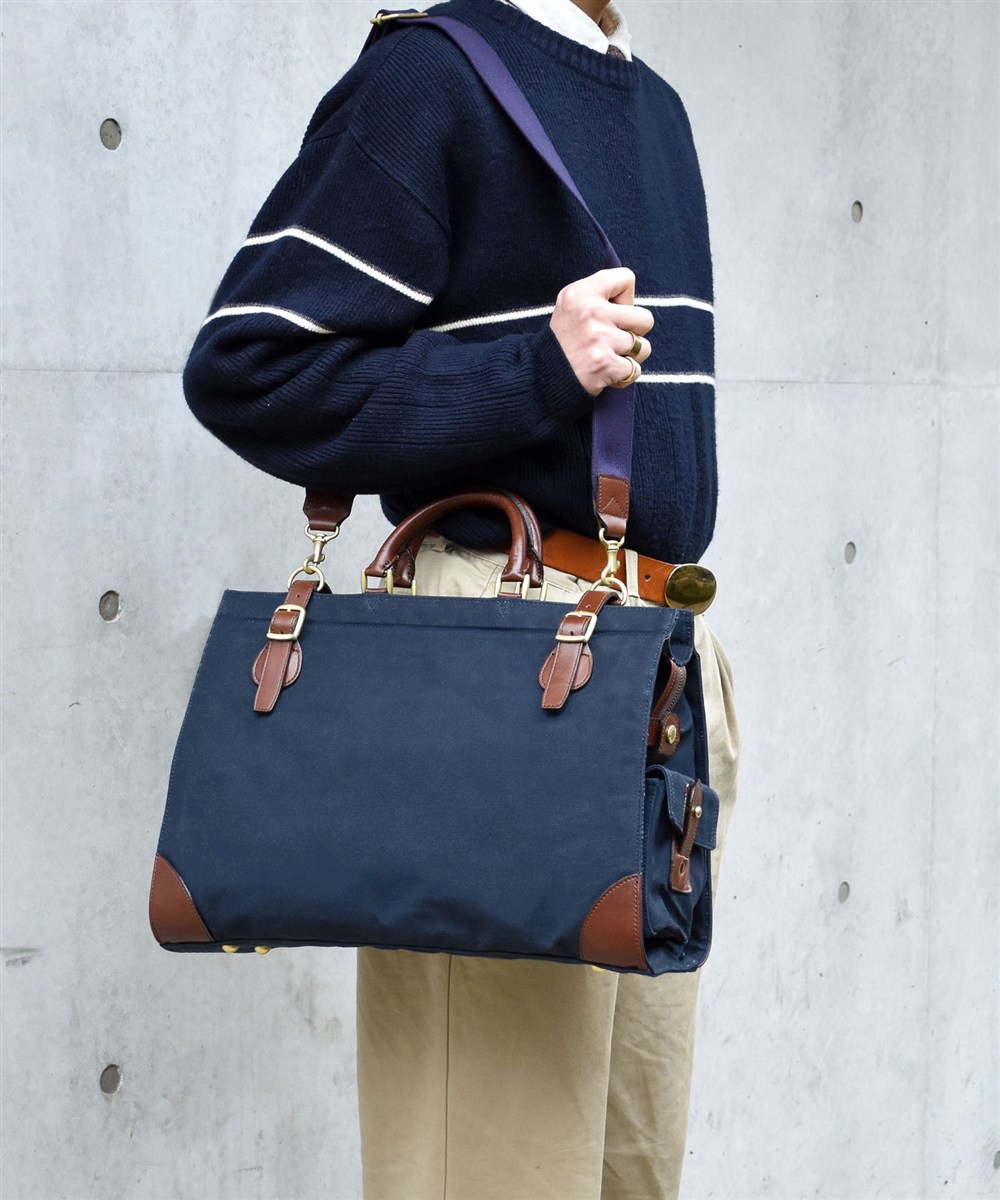 シルバーレイククラブ 9号帆布ネイビー ボストンバッグ 40cm