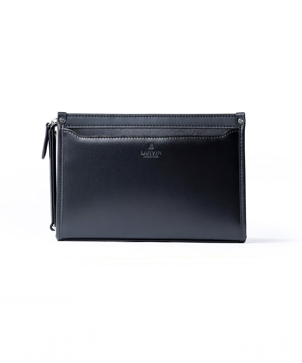 ランバン コレクション ニューフロー レザークラッチバッグ 27cm