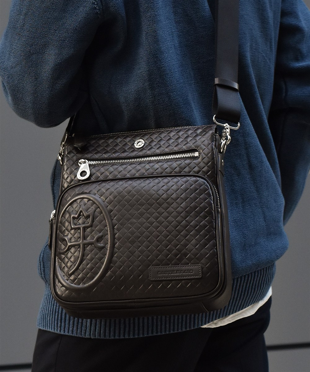 カステルバジャック ガルボ レザーショルダーバッグ B5