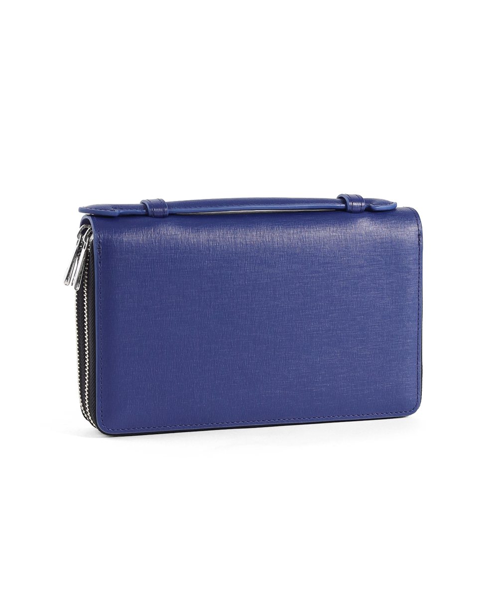 ランバン オン ブルー フィズ レザークラッチバッグ ダブルファスナー