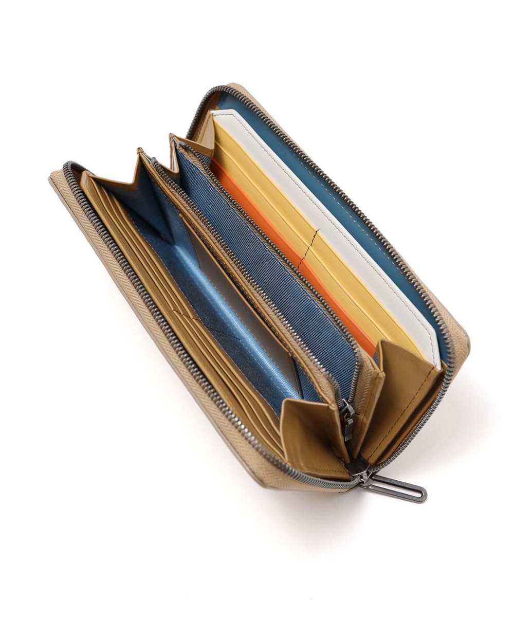 ランバン オン ブルー スタンパ ラウンドファスナー長財布 カード段13