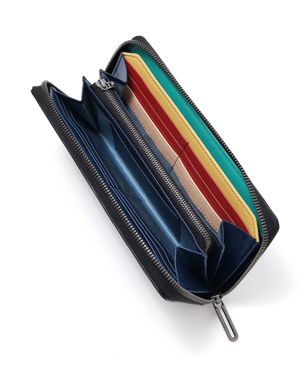 ランバン オン ブルー スタンパ ラウンドファスナー長財布 カード段13