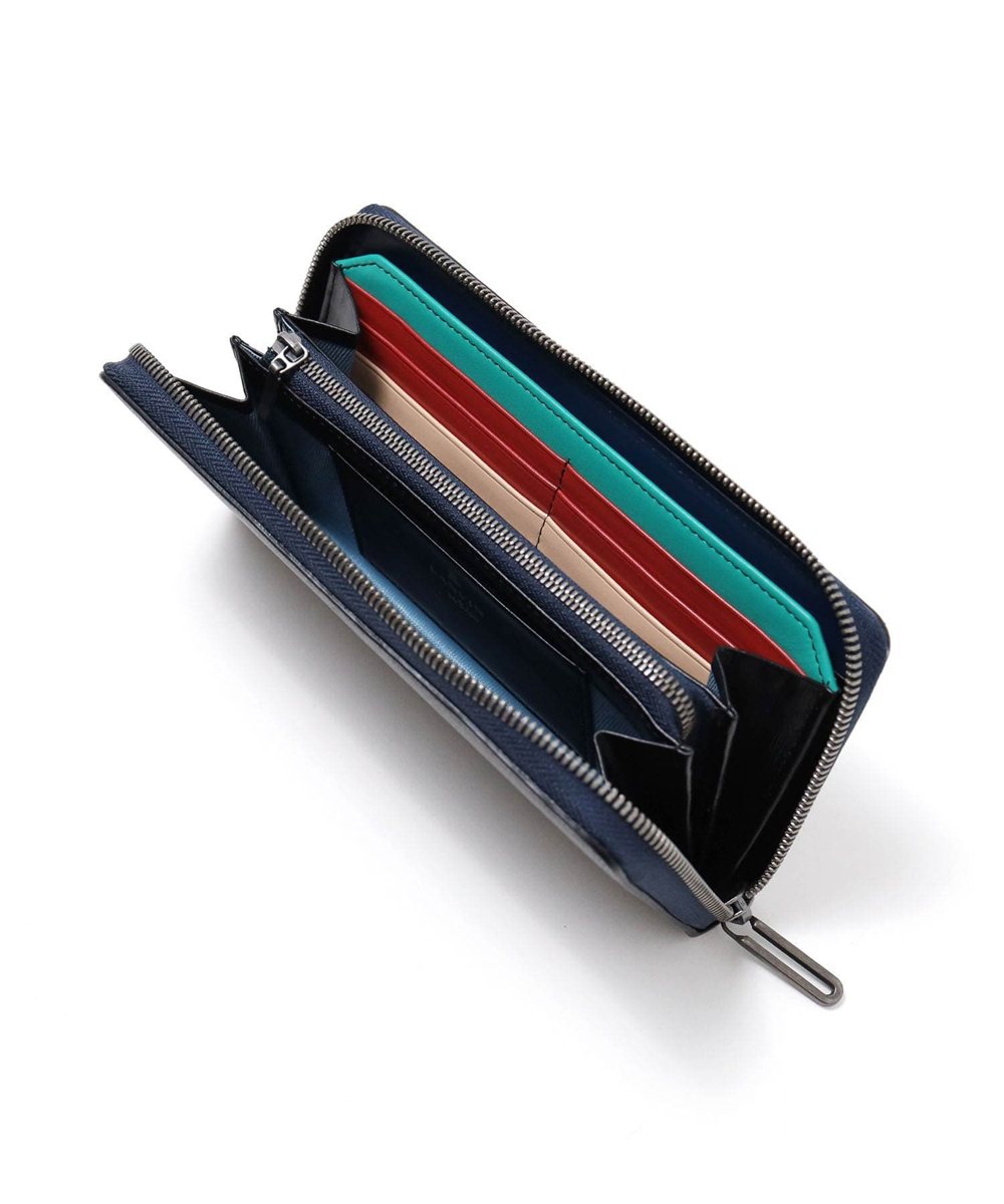 ランバン オン ブルー スタンパ ラウンドファスナー長財布 カード段13