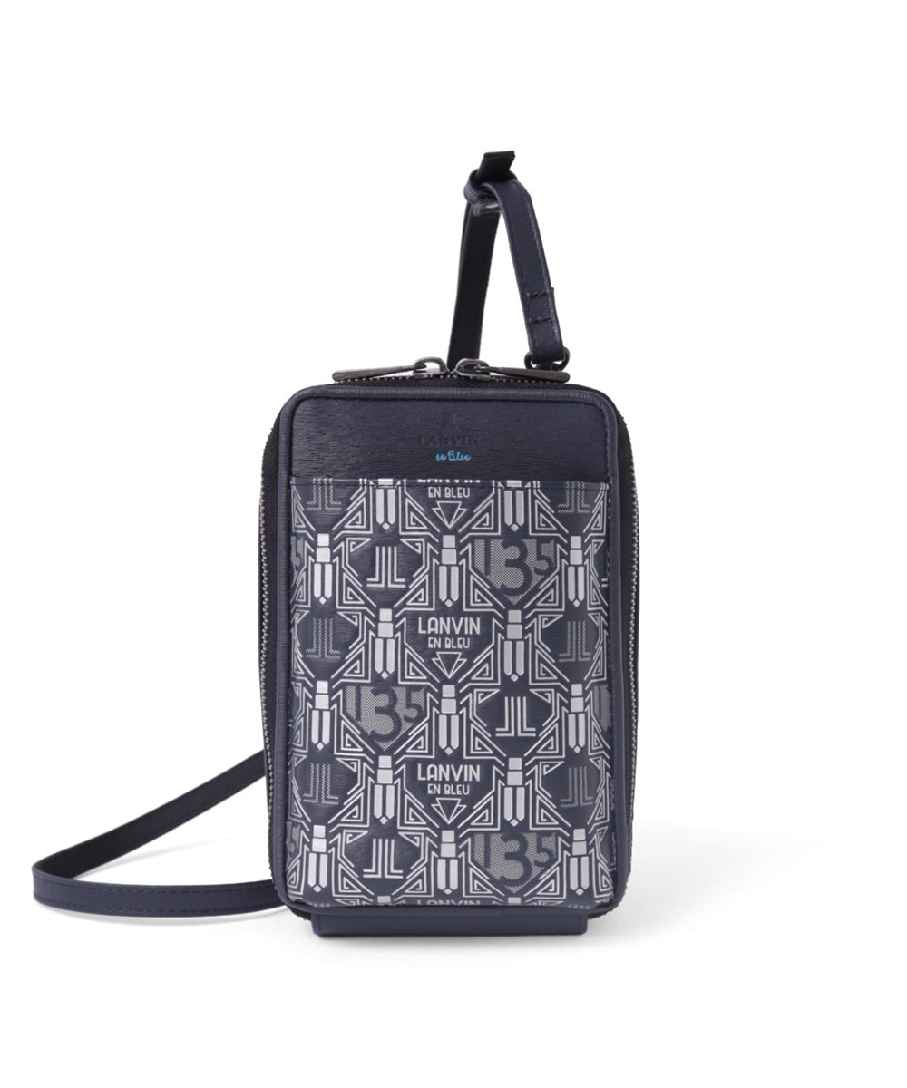 ランバン オン ブルー アールデコ レザースマートポーチ