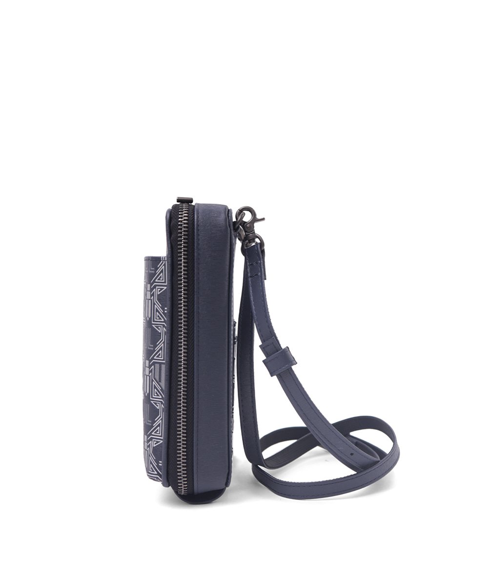 ランバン オン ブルー アールデコ レザースマートポーチ