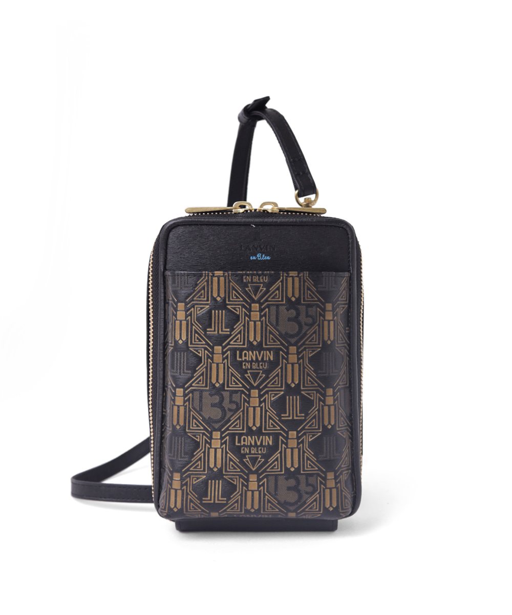 ランバン オン ブルー アールデコ レザースマートポーチ