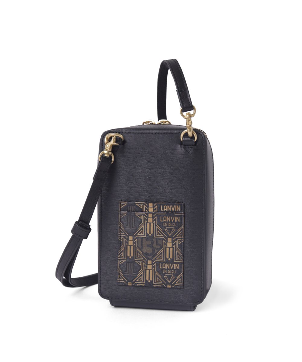 ランバン オン ブルー アールデコ レザースマートポーチ