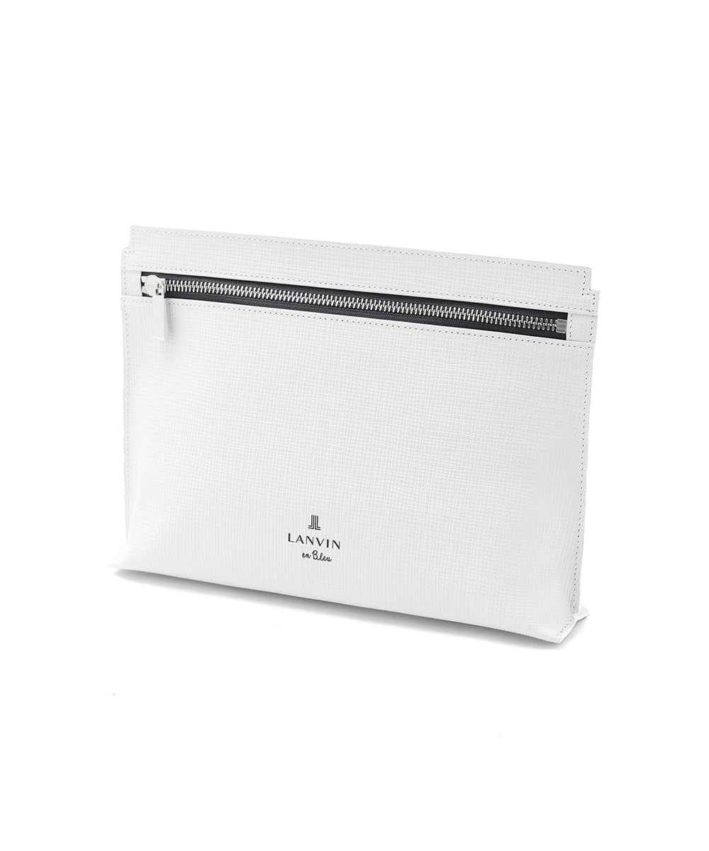 ランバン オン ブルー ゼブダ レザークラッチバッグ