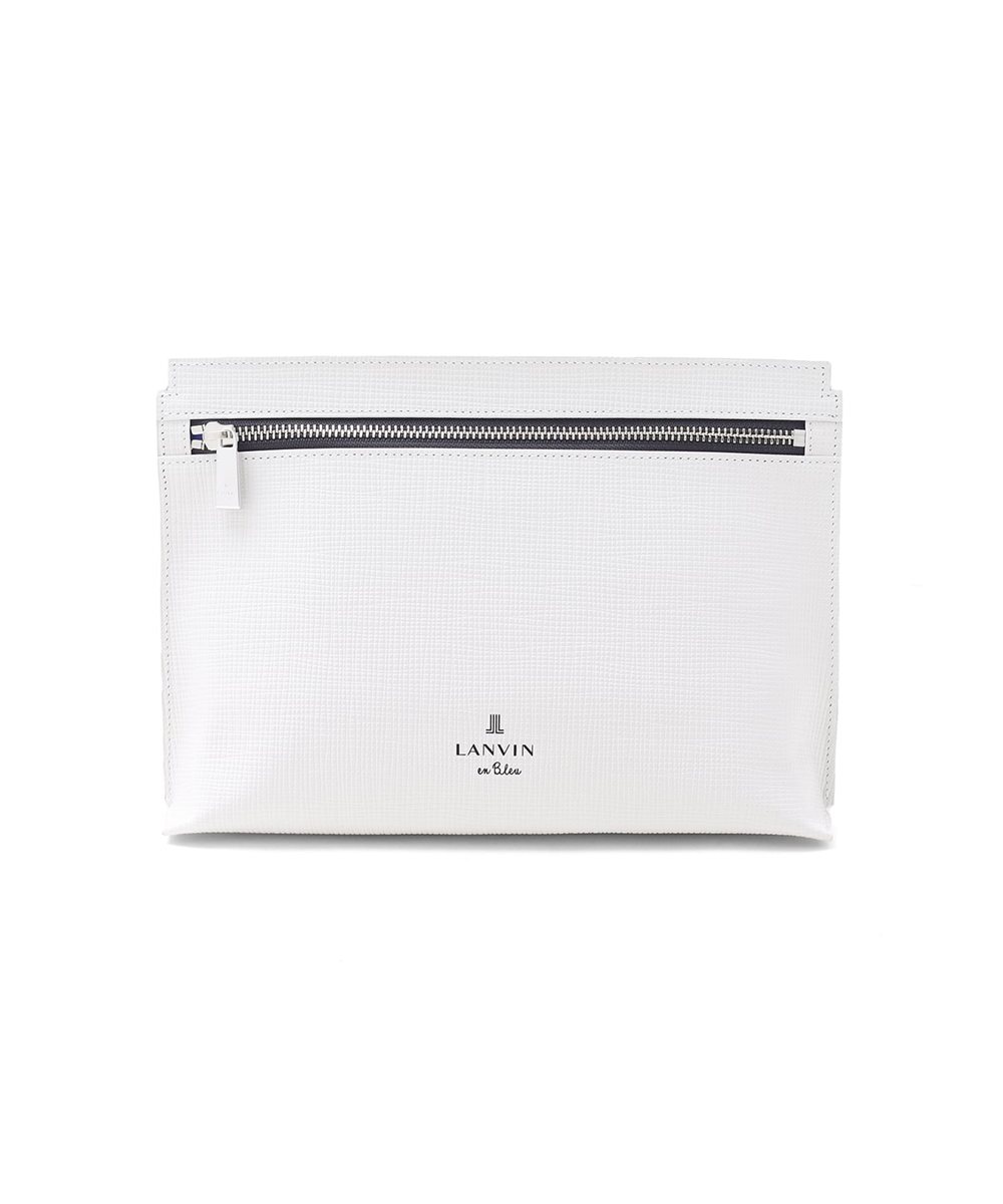 ランバン オン ブルー ゼブダ レザークラッチバッグ