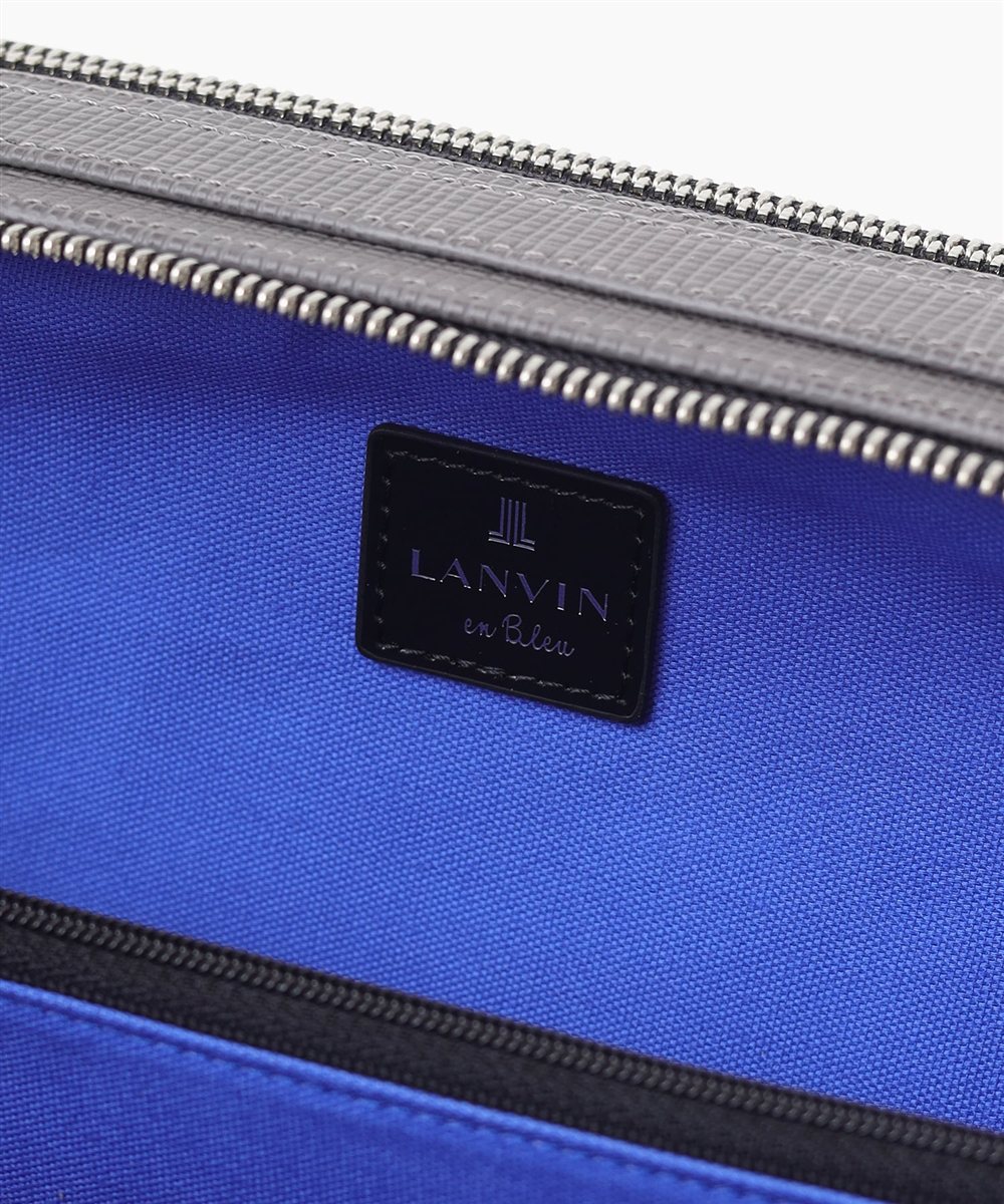 ランバン オン ブルー ゼブダ レザーポーチ ダブルファスナー