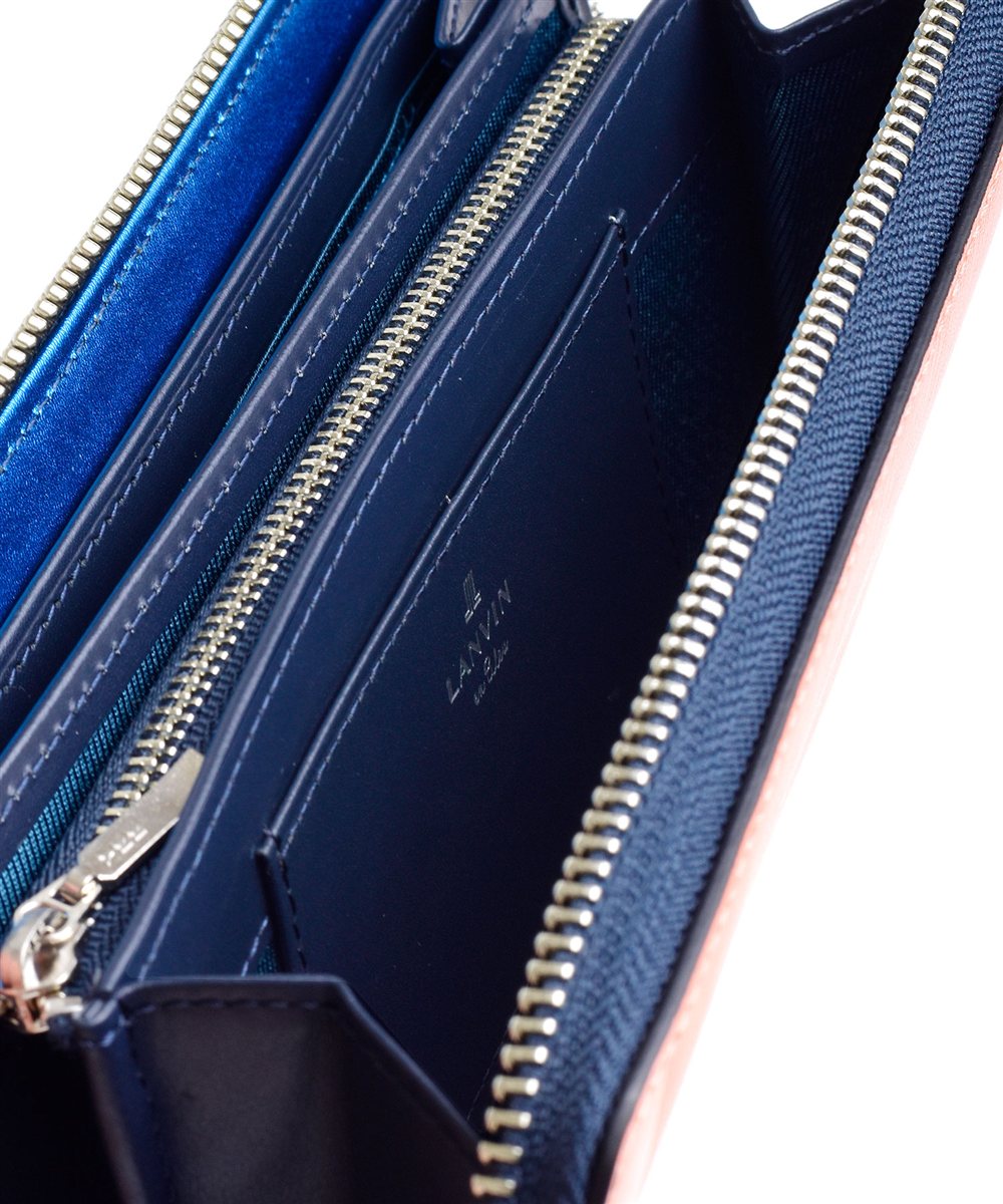 ランバン オン ブルー パーシャル ラウンドファスナー長財布 カード段13