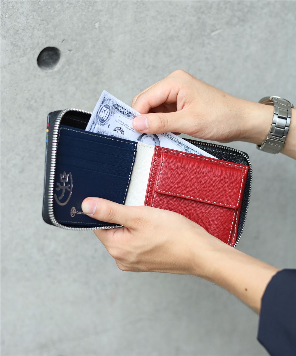 カステルバジャック クワトロ 二つ折り財布 カード段11