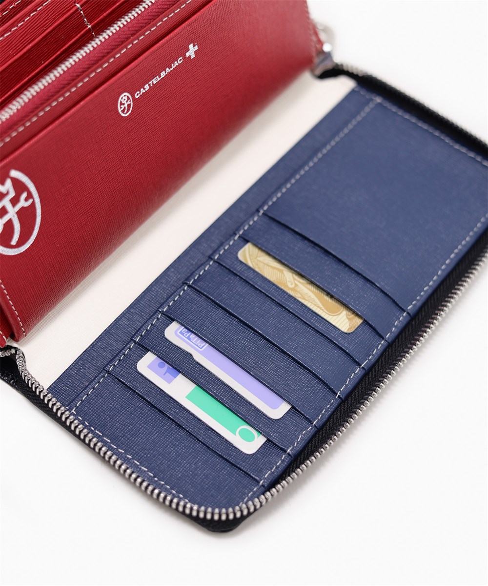 カステルバジャック クワトロ ラウンドファスナー長財布 カード段15