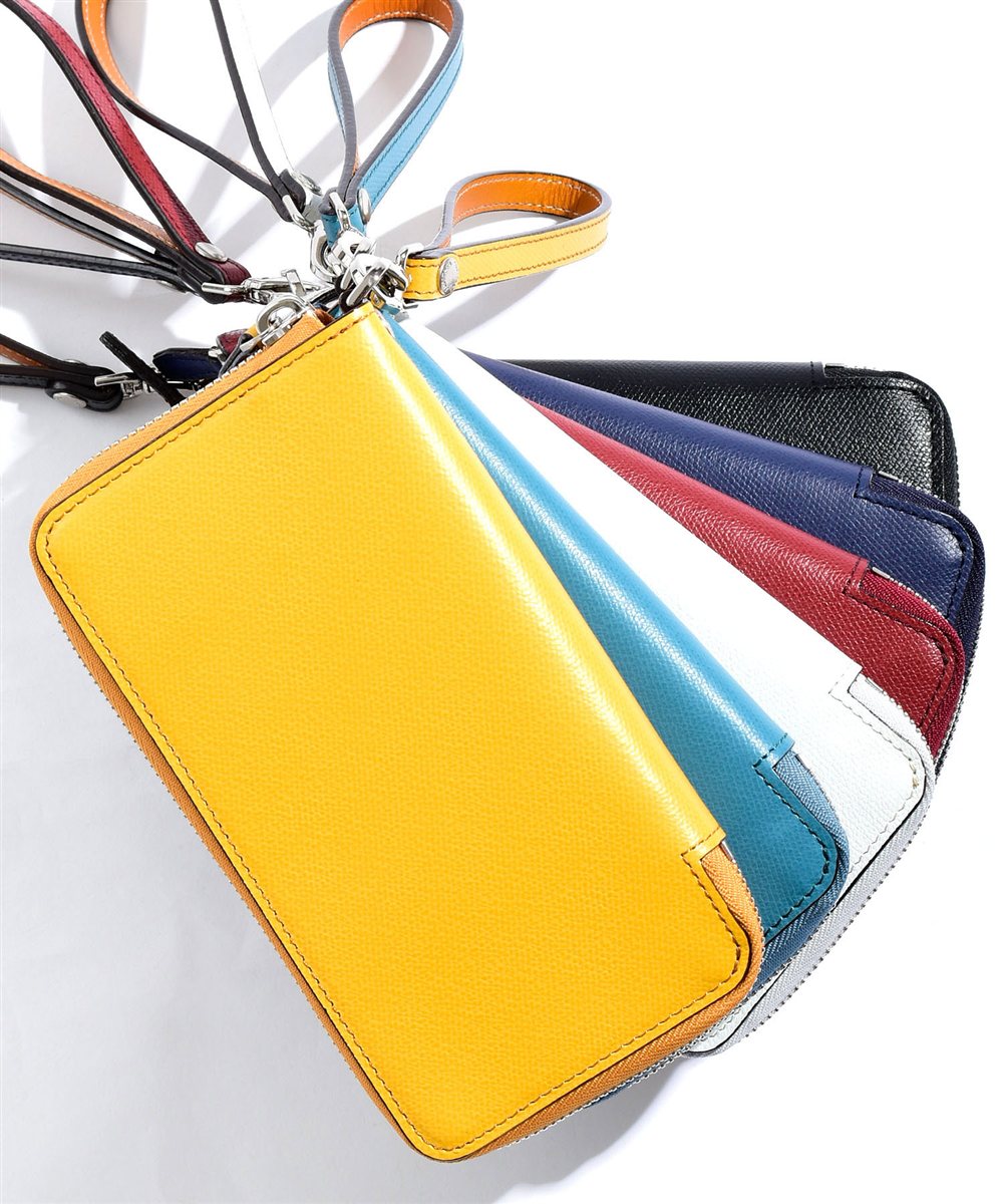 フジタカ デバイス ラウンドファスナー長財布 スマートフォンウォレット