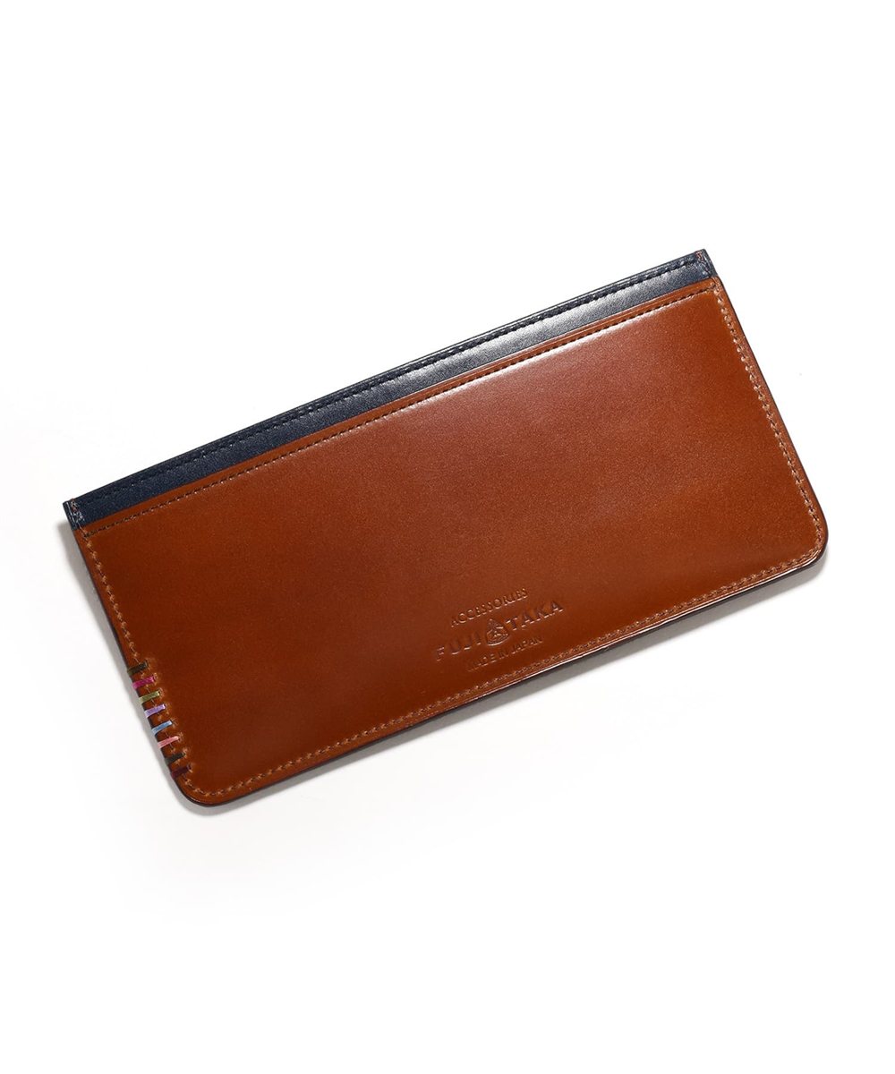 フジタカ フォール オイルコードバン 長財布 スリムウォレット カード段2