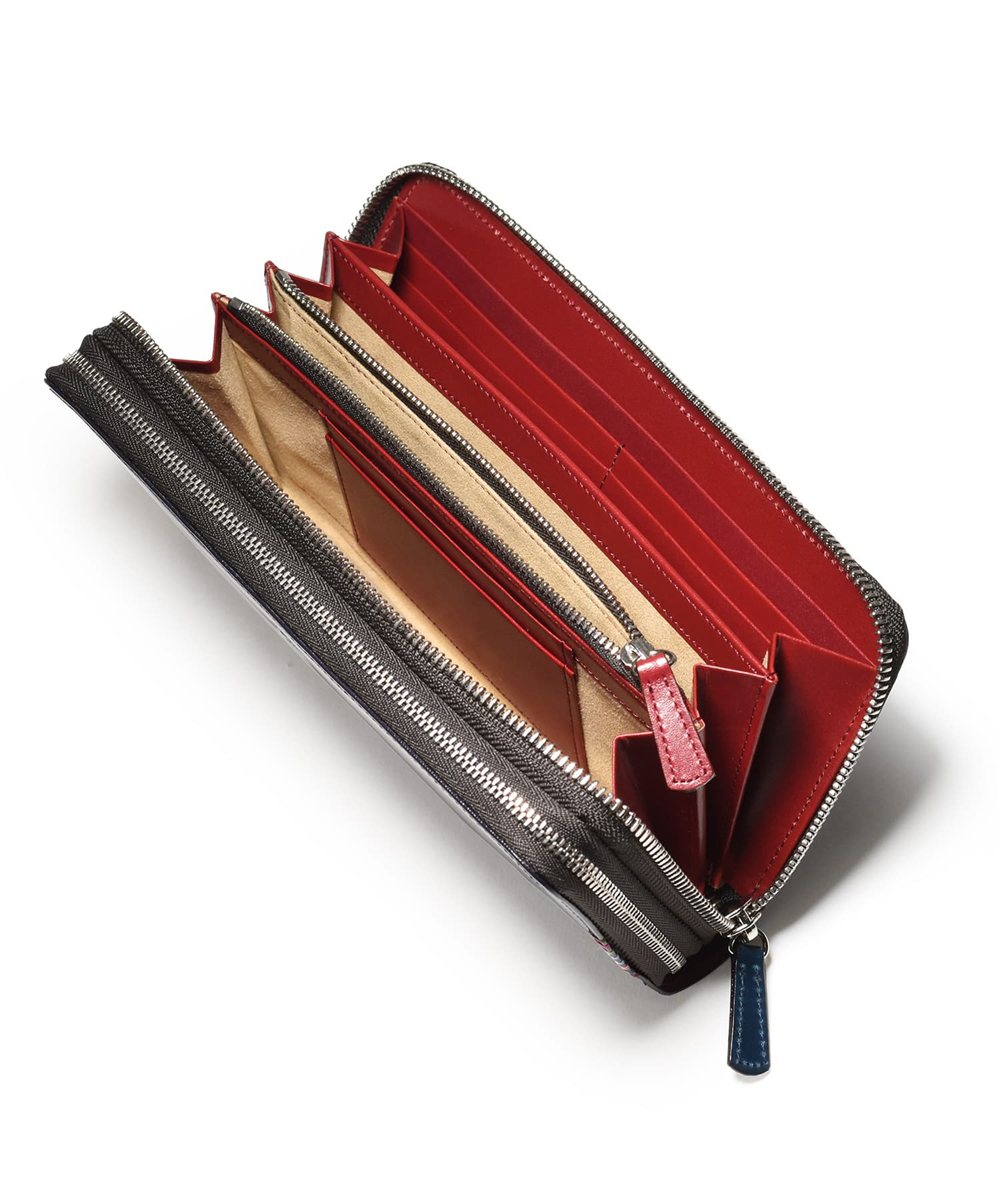 フジタカ フォール オイルコードバン ラウンドファスナー長財布 カード段30 2気室