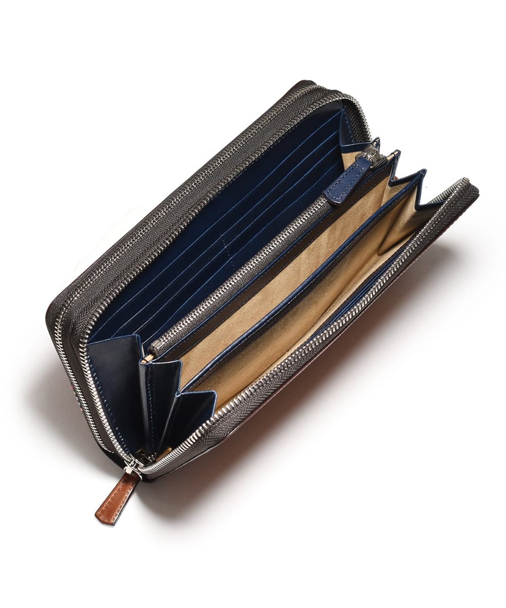 フジタカ フォール オイルコードバン ラウンドファスナー長財布 カード段30 2気室