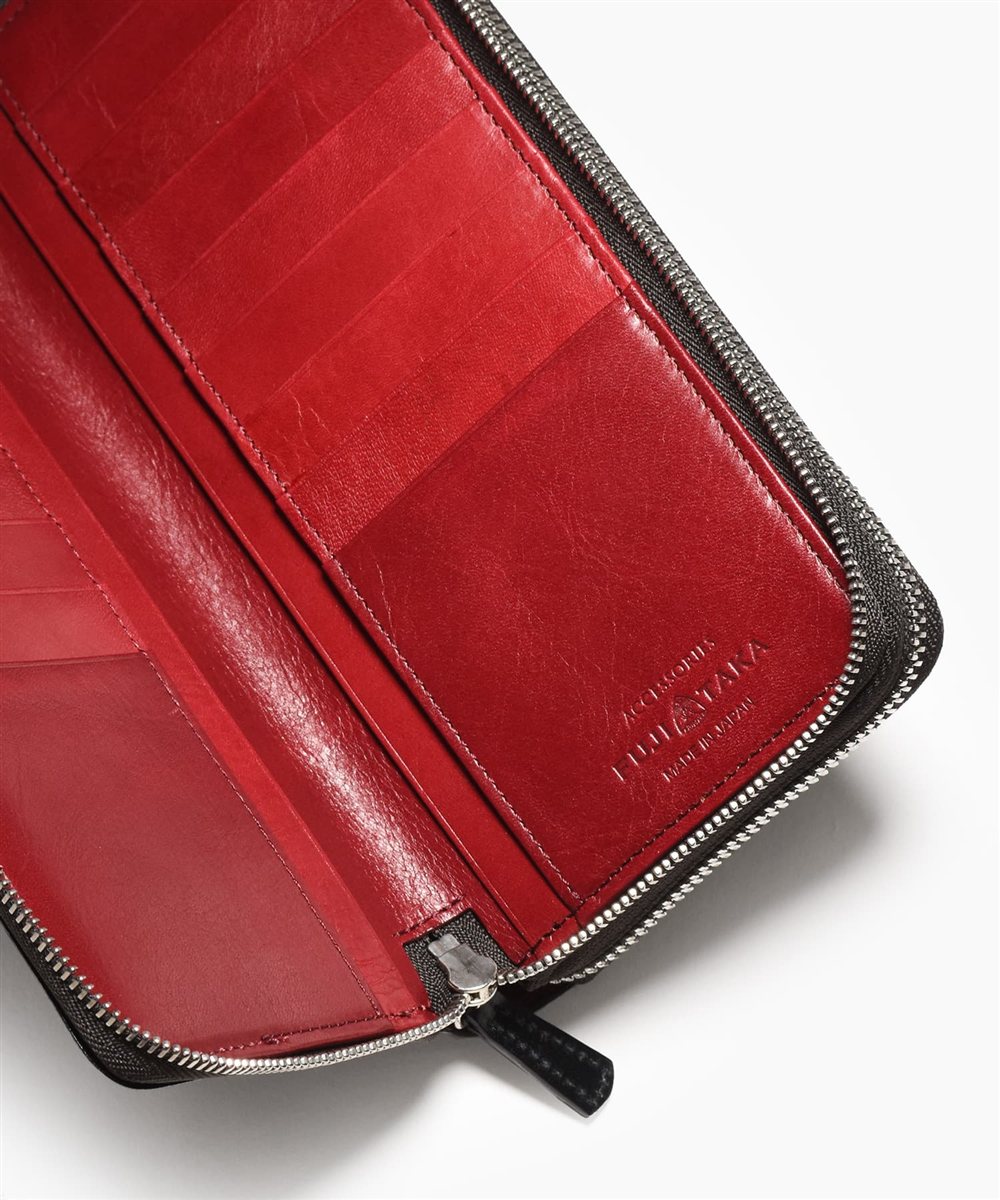 フジタカ フォール オイルコードバン ラウンドファスナー長財布 カード段30 2気室