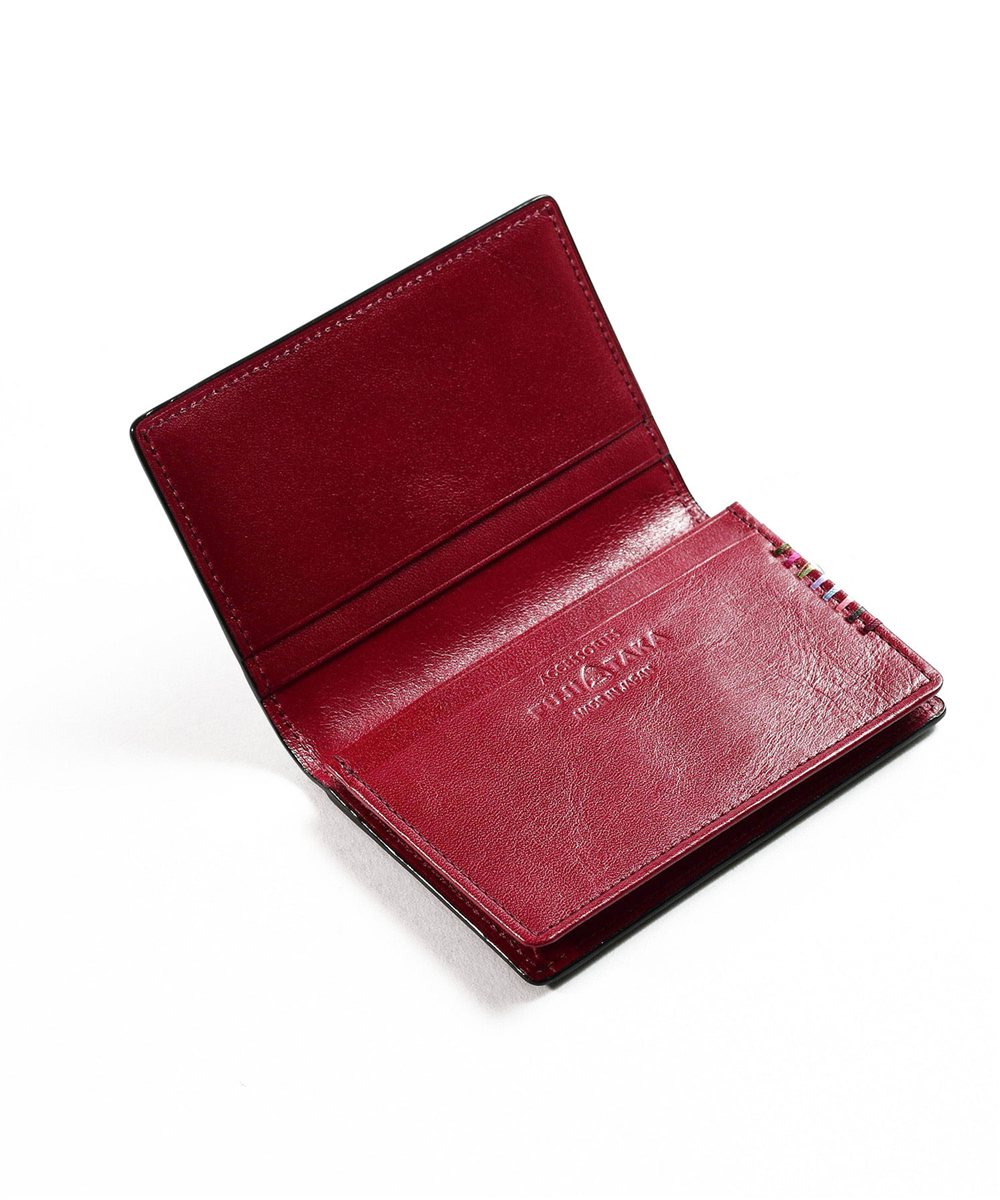 フジタカ フォール オイルコードバン 名刺入れ 通しマチ