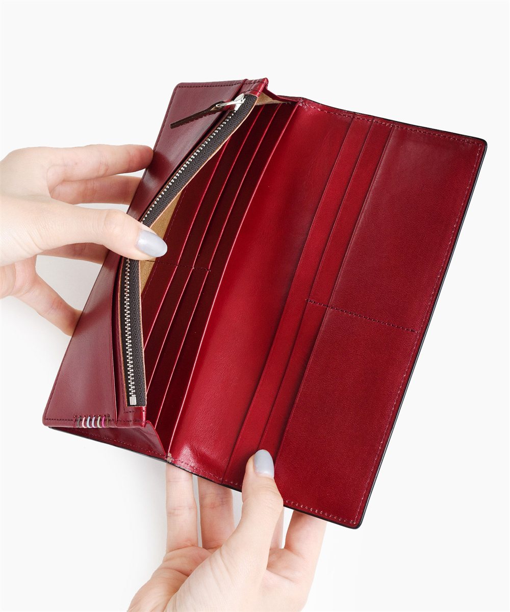 フジタカ フォール オイルコードバン 長財布 通しマチ カード段10