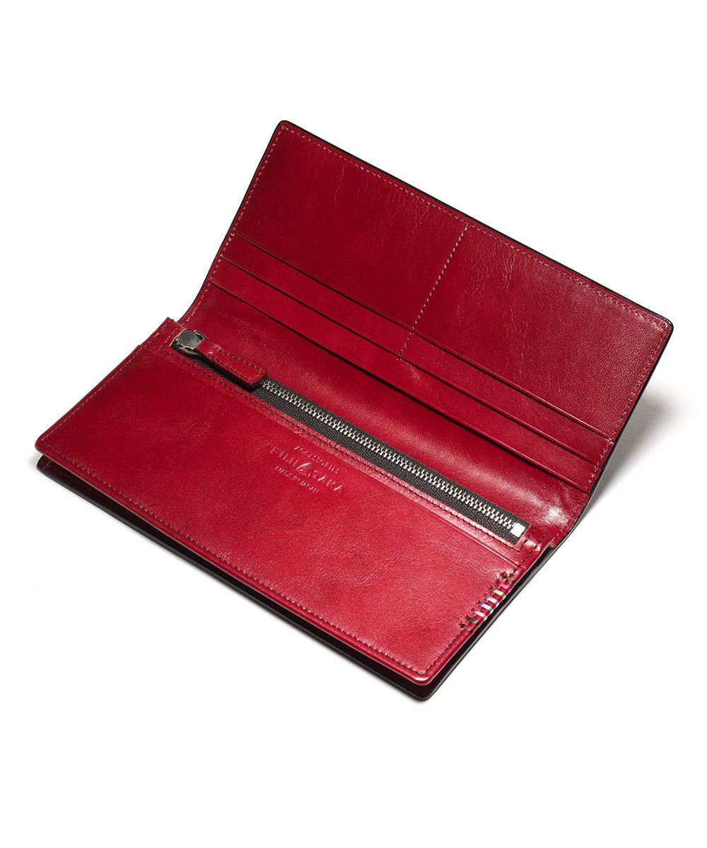 フジタカ フォール オイルコードバン 長財布 通しマチ カード段10