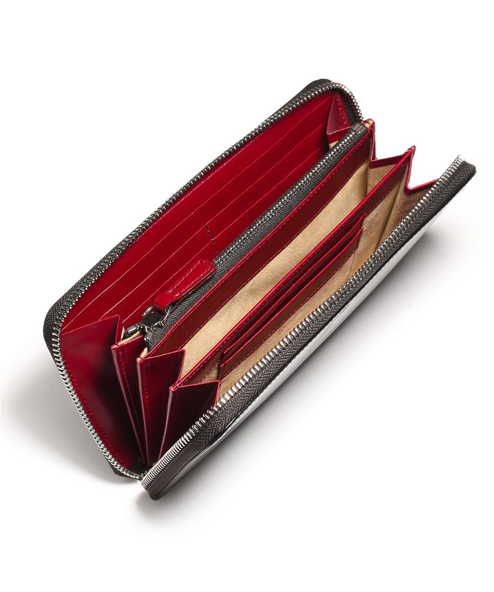 フジタカ フォール オイルコードバン ラウンドファスナー長財布 カード段16