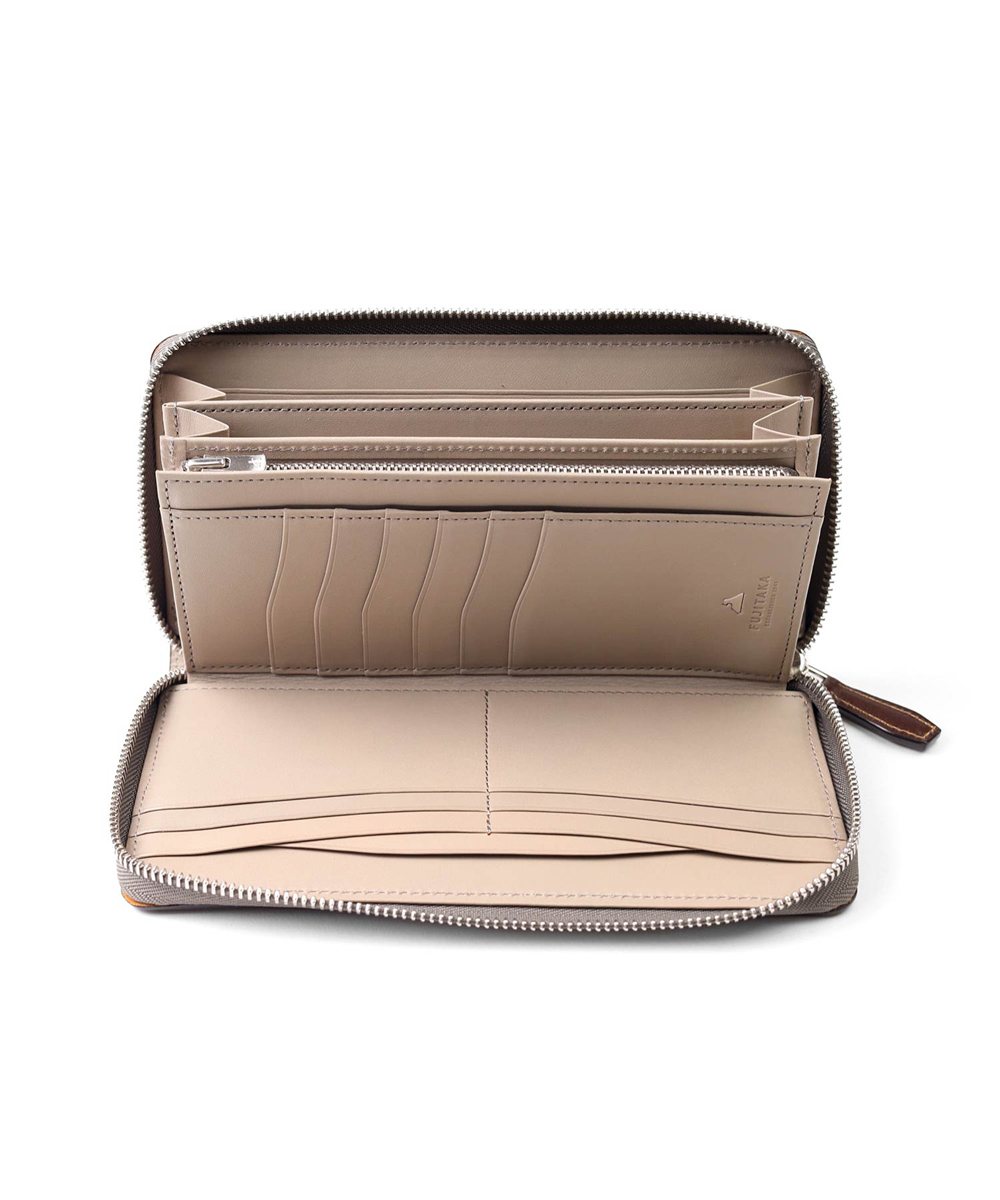 フジタカ フォールII コードバン ラウンドファスナー長財布 カード段19