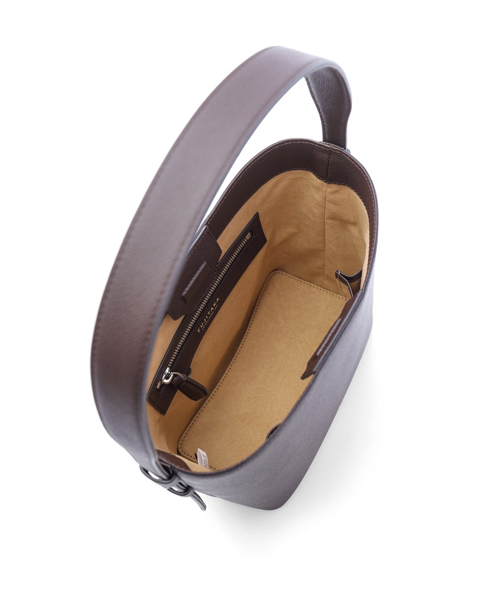 フジタカ ワープロラックスコンフォート ワンハンドル スモール レザートートバッグ