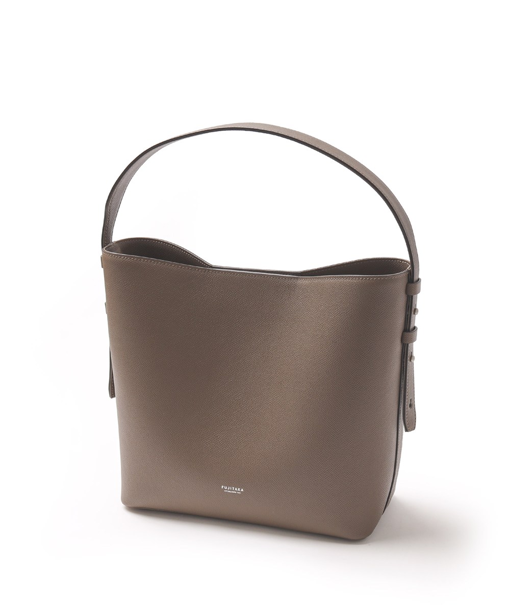 フジタカ ワープロラックスコンフォート ワンハンドル ミディアム レザートートバッグ