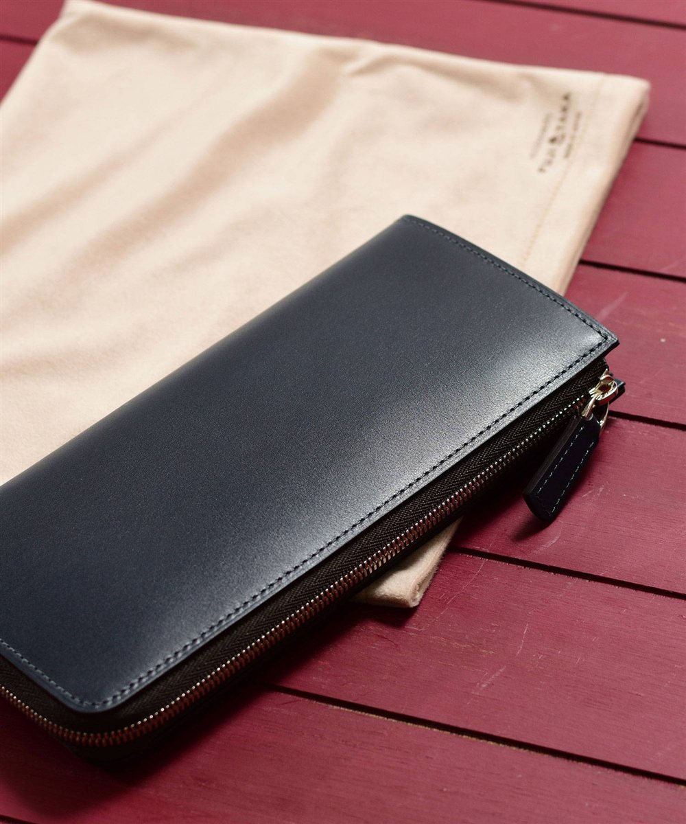 フジタカ デュプイ ボックスカーフ ボックス 長財布 L字ファスナー カード段12