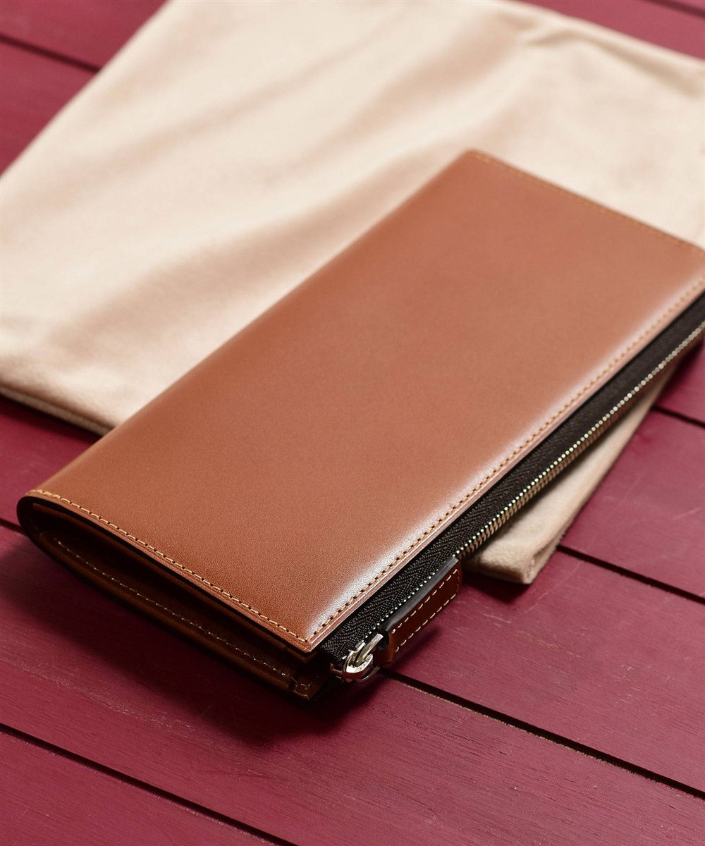 フジタカ デュプイ ボックスカーフ ボックス 長財布 L字ファスナー カード段12