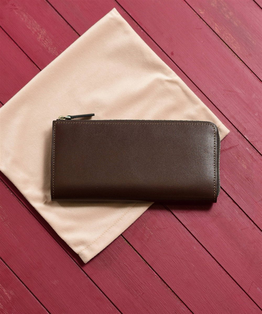 フジタカ デュプイ ボックスカーフ ボックス 長財布 L字ファスナー カード段12