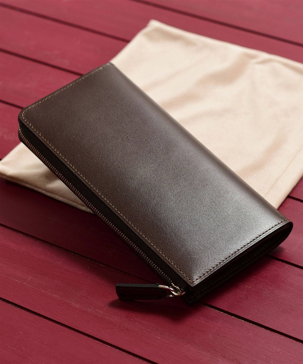 フジタカ デュプイ ボックスカーフ ボックス 長財布 L字ファスナー カード段12