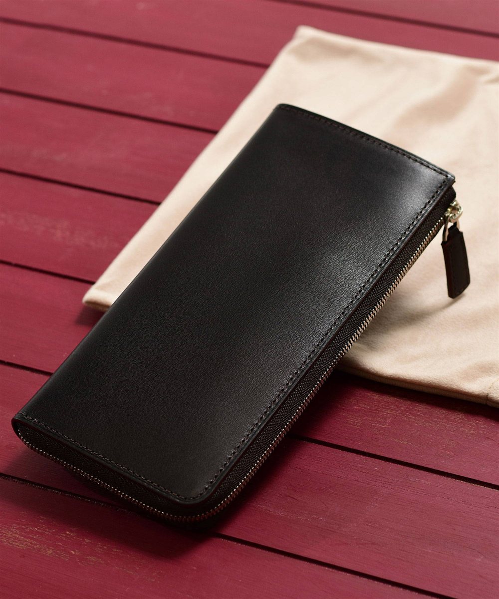 フジタカ デュプイ ボックスカーフ ボックス 長財布 L字ファスナー カード段12