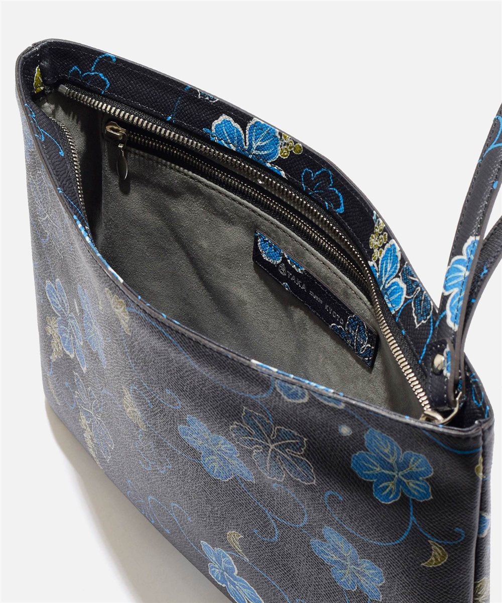 フジタカ ミーツ KARAKUSA KYOTO Leather レザークラッチバッグ B5