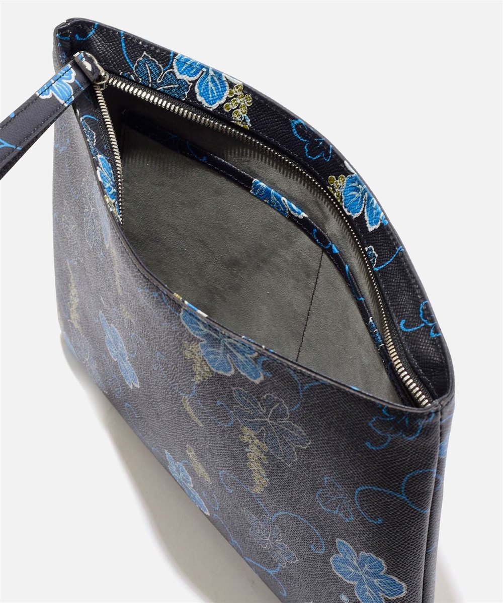 フジタカ ミーツ KARAKUSA KYOTO Leather レザークラッチバッグ B5