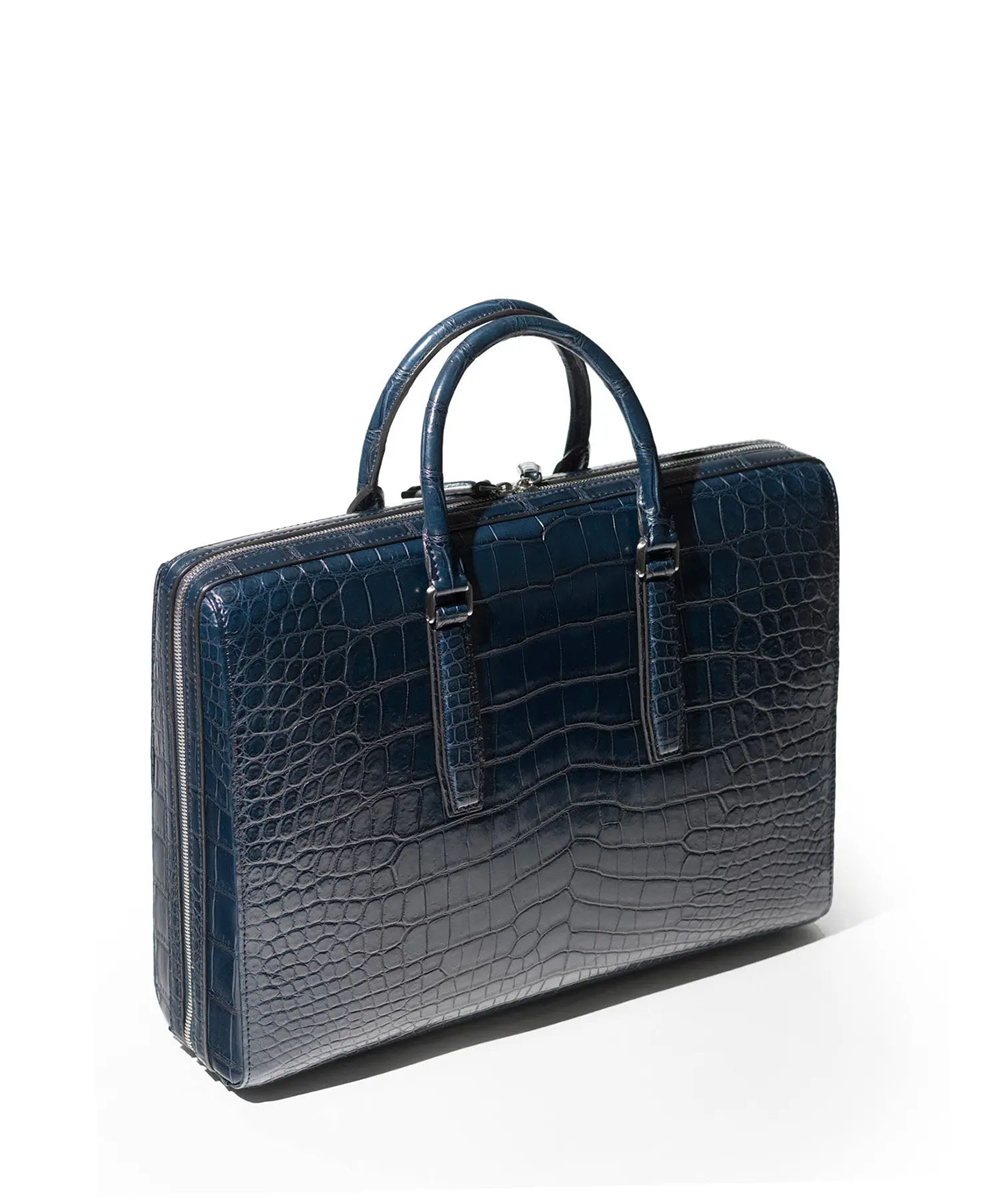 フジタカ ギャラリー 名巧クロコダイル ロケット型 ブリーフバッグ A4