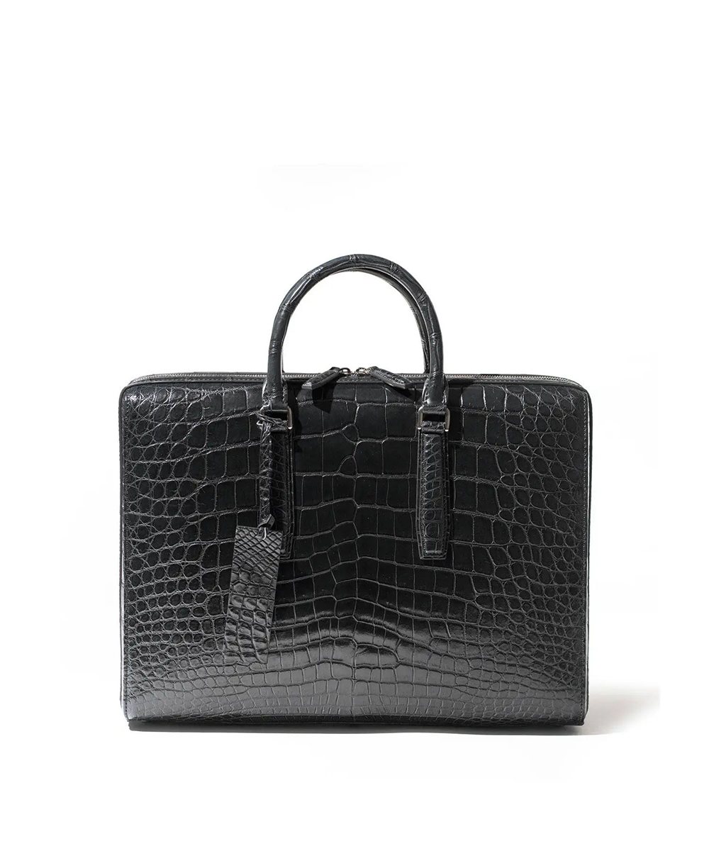 フジタカ ギャラリー 名巧クロコダイル ロケット型 ブリーフバッグ A4