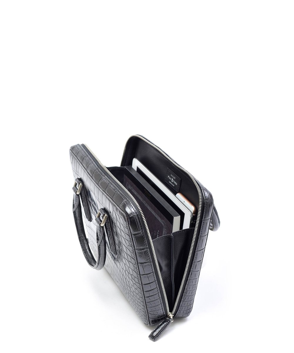 フジタカ ギャラリー 名巧クロコダイル コンパクト ブリーフバッグ B5
