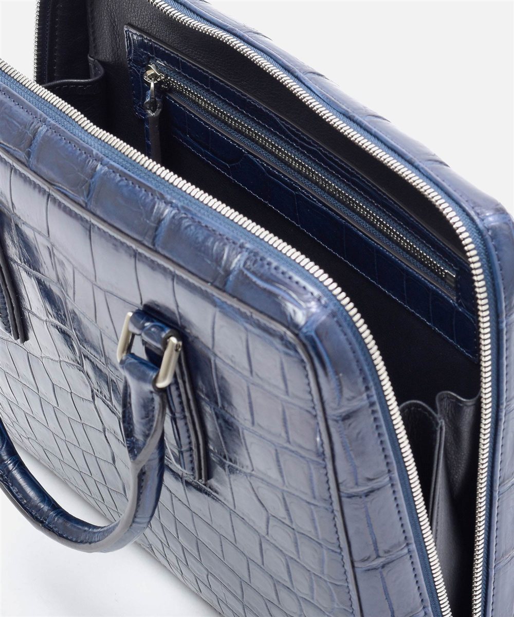 フジタカ ギャラリー 名巧クロコダイル コンパクト ブリーフバッグ B5