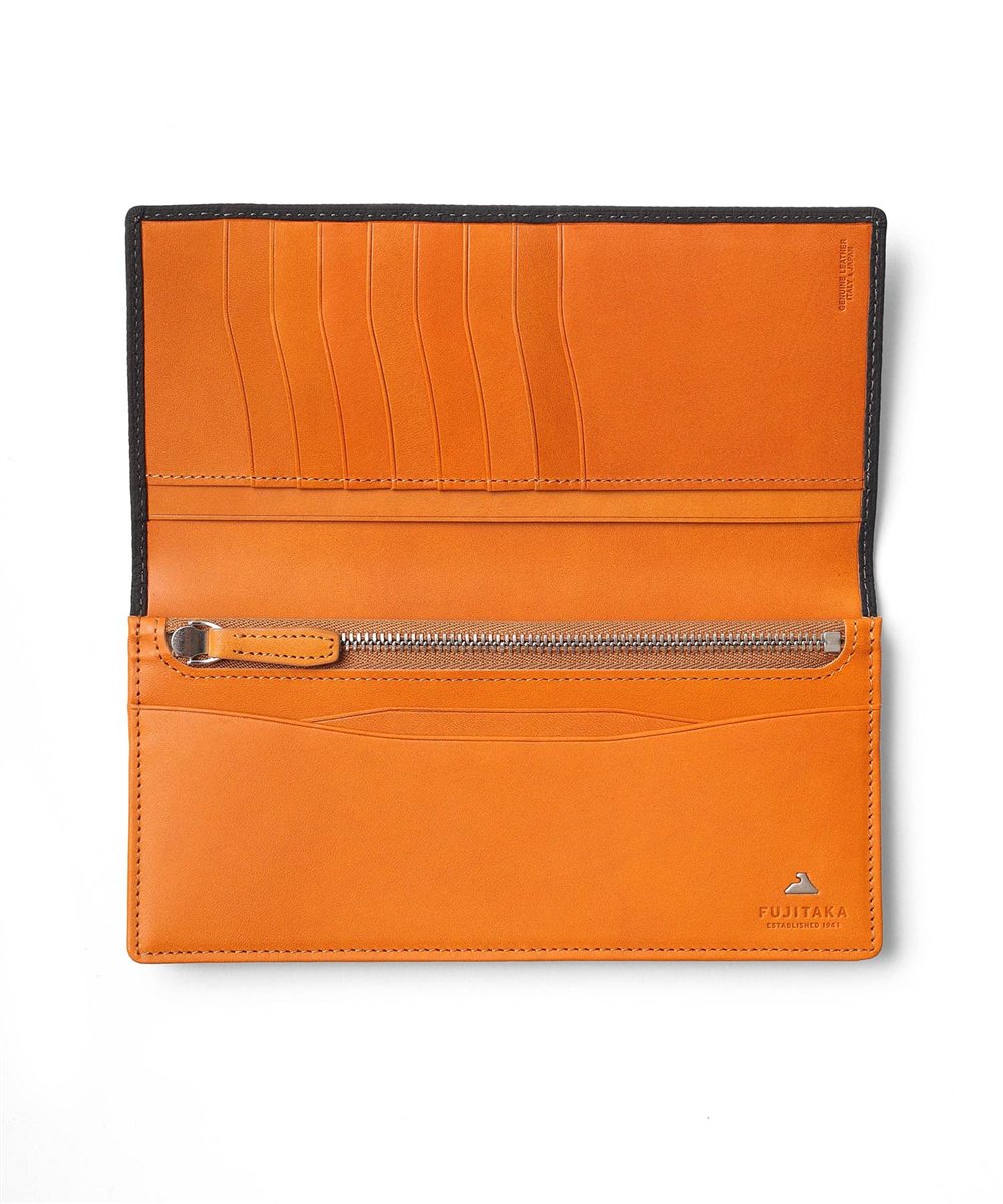 フジタカ ムース 通しマチ かぶせ長財布 カード段14