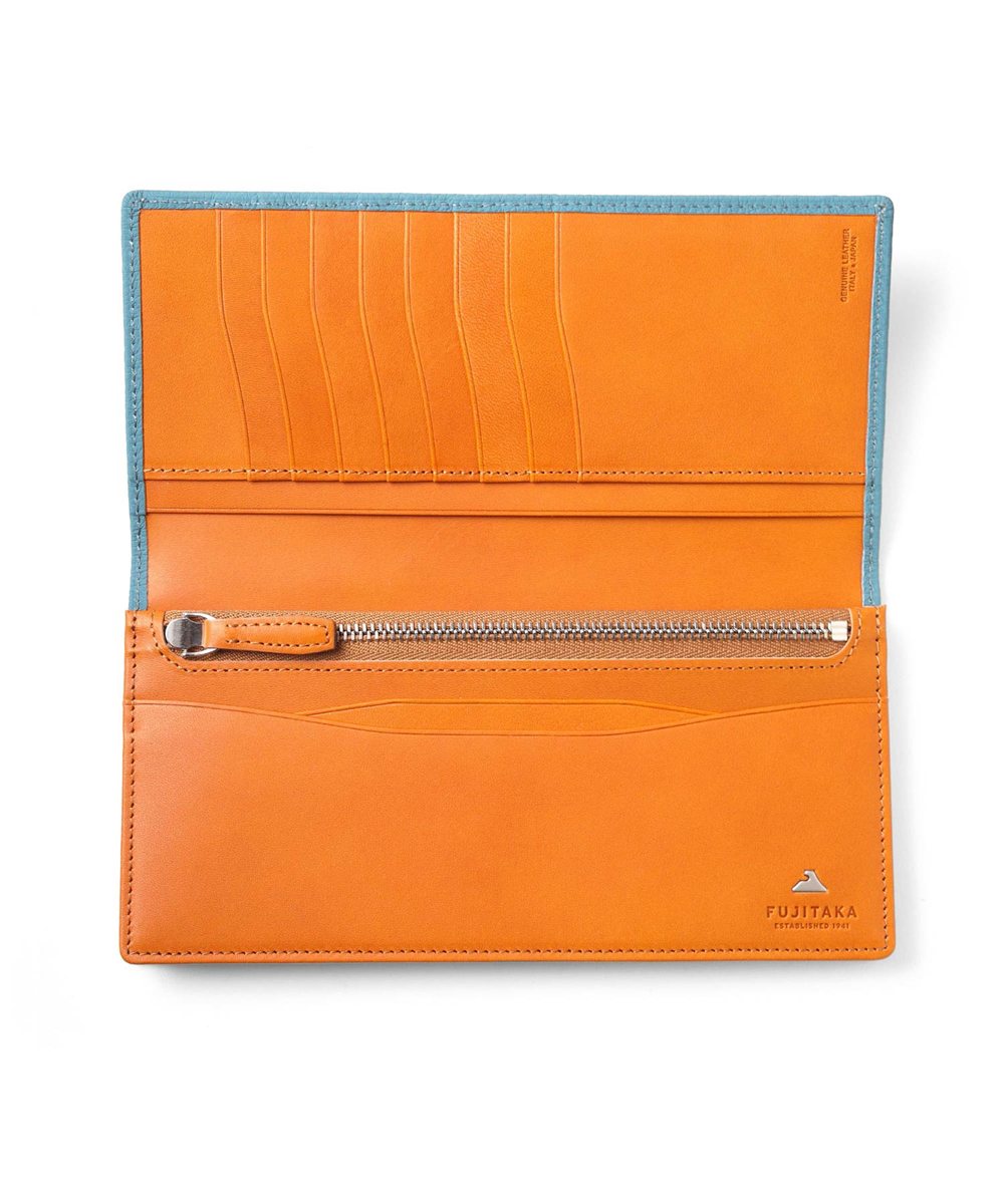 フジタカ ムース 通しマチ かぶせ長財布 カード段14