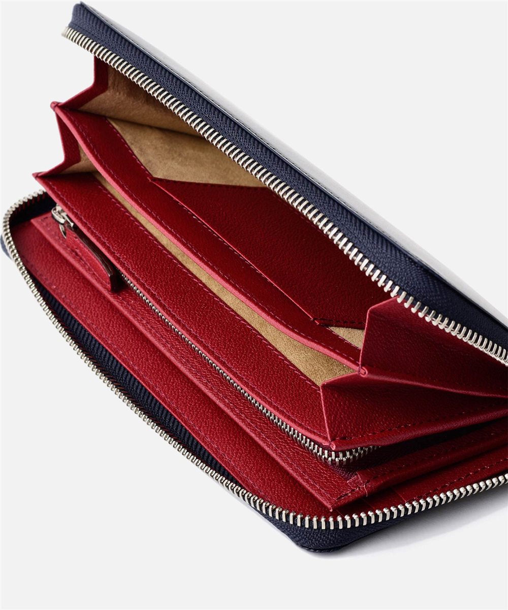 フジタカ ジョセフ ブライドルレザー ラウンドファスナー長財布 カード段19