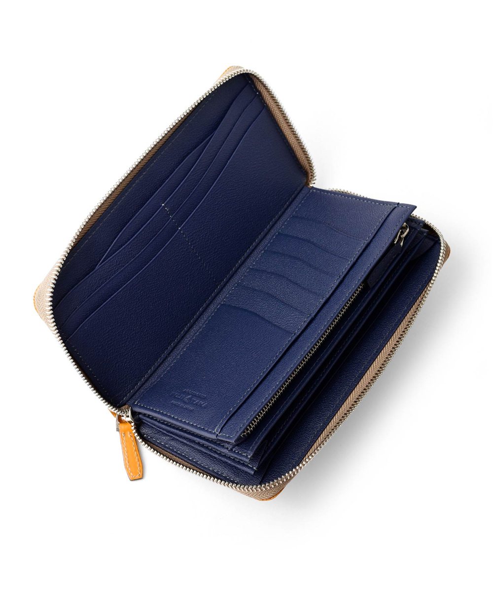 フジタカ ジョセフ ブライドルレザー ラウンドファスナー長財布 カード段19