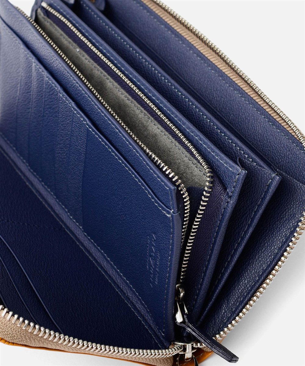 フジタカ ジョセフ ブライドルレザー ラウンドファスナー長財布 カード段19